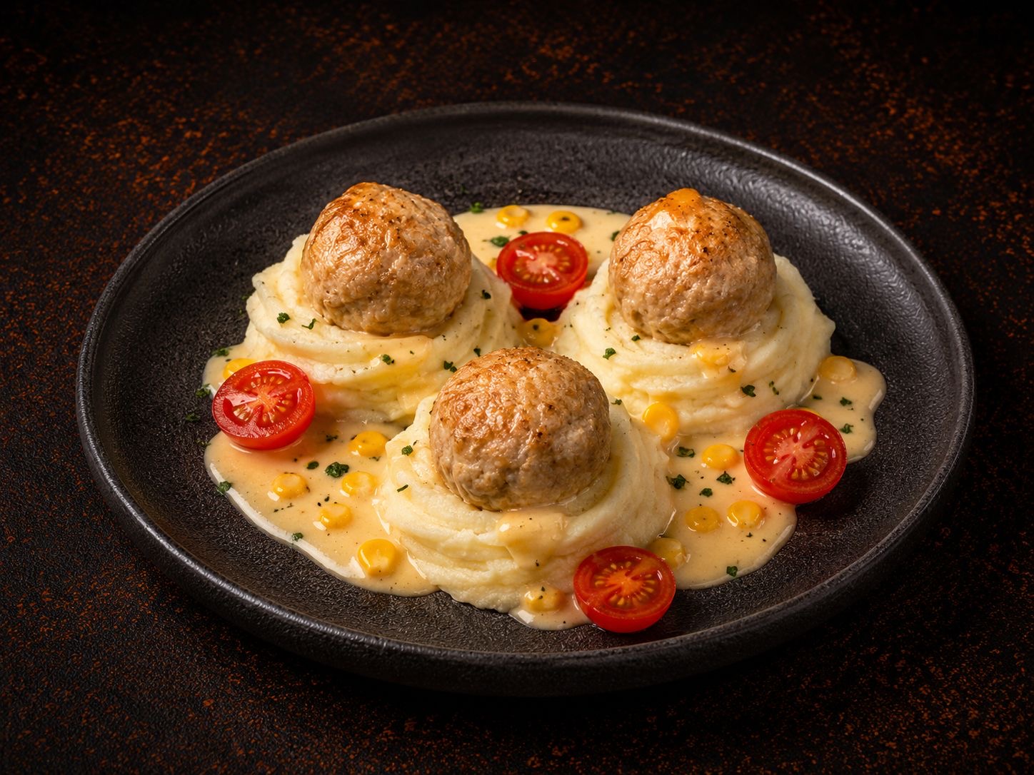 Мясные шарики с пюре